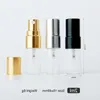 50 peças/lote mini 2ml frasco de spray transparente portátil vidro recarregável frascos de perfume bacaq
