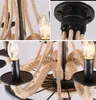Ljuskronor vintage rep ljuskrona belysning fixtur vardagsrum hängande lampor retro amerikansk industriell ljus hemdekoration