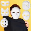 Ontwerper Maskers Rollenspel Handgetekend Wit Pulp Masker DIY Volwassen Kerstmis Halloween Feest Kerstman Kat Vos Volgelaatsmaskers Cosplay Kostuum Rekwisieten