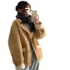 Trawa cała wełniana jagnięcy futro zintegrowany płaszcz dla kobiet zamszowy jesień i zima nowe małe zapach Slim Edition 9956