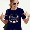 T-shirt Femme Français Femmes Team Future Bride T-shirt Bachelorette Hen Party Tees Mode Fleur Couronne Graphique Tshirt Mariée Mariage EVJF Tops L24312