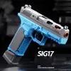 Gun Toys Gun Toys Bullet throwing gun SIG17 continuous shot Beretta gun soft bullet empty hanging gun for kids toy for boys gift 2400308