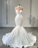 Magnifique robes de mariée sirène robe nuptiale de l'épaule décolleté en cœur perles de balayage