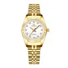 Luxury Women Watches Ladies Fashion Quartz Watch for Women Golden Rostly Steel Armswatches Casual Female Clock XFCS220D