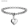 Beaded 925 Sterling silver Fine 26 Letter women men chain Bracelet Charm Heart Cute wedding Personality Jewelry lady gift party 20cmL24213