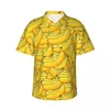 Herren-Freizeithemden, Bananenstreifen, Sommerhemd, Mann, Strand, Obstdruck, Kurzarm, Y2K, lustiges Design, Vintage, übergroße Blusen