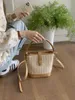 Beach Bags Korean Leisure Woven Straw Bag for Women's Vacation Style Fashion Handheld Crossbody Water Bucket