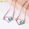 Bangle CSJA Double Love Heart Fire Opal Bracelet for Women Girl Lovers Jewelry Wedding Banquet Bracelets Link Chain Lovely Bangle F498 ldd240312