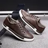 2024 tênis de moda dos homens sapatos casuais plana marca macia calçado masculino clássico preto marrom plus size 45 240228