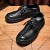 Chaussures décontractées à lacets pour hommes d'affaires, automne, fond épais en cuir de vache, robe en cuir véritable de haute qualité, été et printemps