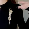 Broschen Vintage Hyperbole vergoldet oder versilbert Strasssteine Großer Tiger Leopard Schulterdekor Schmuck für Frauen Geschenk