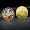 Hantverk USA Navy USAF USMC Army Doast Guard Dom Eagle 24K Gold Plate Rare Challenge Coin Collection för fem stora militära NAT225H