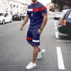 MEN MAWN TRACKSUITS TRENDY 2 SET 3D PRINT PRINT SHORT SEREVE TOP و Shorts متوفرة بألوان متعددة أحجام العلامات M 3XL