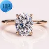 Redleaf Custom Diamond Ring 18K Gold GIA IGI Certified Oval Lab Created Grown Diamond Wedding Engagement Lab Diamond Ring
