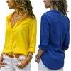 Chemisiers pour femmes chemises printemps/automne Blouse décontractée longue Sle élégant jer hauts simple rangée bouton Camisa vêtements Streetwear femmes noir rouge chemise L24312