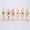 6pcs Wooden Nutcracker Doll Decoration DIY Blank Paint Toy Wooden Unpainted Doll For Kids DIY Soldier Figurines Table Ornaments C0290U