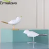 ERMAKOVA Modern Cute Resin Bird Figurine European Ornaments Geometric Origami Animal Statue Home Office Decor Gift Q1128292U