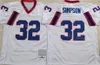 Retro voetbal vintage 34 Thurman Thomas Jerseys 78 Bruce Smith 83 Ander Reed 32 OJ Simpson 12 Jim Kelly 35e verjaardag 75e 1960 1994 XXV Borduursel Ademend