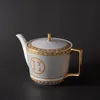 Mosaikserie Scentad Tea Cup Top Retro Prisvärd Luxury Bone-Kina Cups Set Prov Room Decoration Guldhandtag kaffekopp