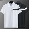 Moda masculina verão manga curta camisa polo letras bordadas slim-fit versátil polos negócios casuais tops {categoria}