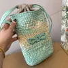 Mini Straw Mobile Phone Bag Designer Small Bucket Bag Women Crossbody Shoulder Bag Summer Beach Bag Woven Handbags Fashion Pocket Clutch Bags Holiday 240312