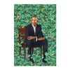 Barack Obama portretten Kehinde Wiley schilderij Poster Print Home Decor ingelijst of ingelijste Popaper Material239K