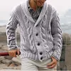 Pulls pour hommes automne et hiver hommes manteaux veste tricots simple boutonnage mode cardigan décontracté vêtements chauds grande taille