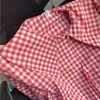 Camicette da donna Camicie Primavera Autunno Vintage Blusas jer De Moda 2023 Moda coreana Colletto alla Peter Pan Plaid Camicette lunghe a maniche lunghe Camicie monopettoL24312