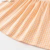 Girl's Dresses Dave Bella2-7 Years Kid Clothing Baby Girl Dress Orange Party Dresses Spring Dress Princess Dress DB1230288 L240311