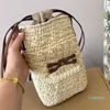 Mini sac de paille de styliste pour femmes, sacs à main à bandoulière en cuir tissé, pochette de poche pour téléphone