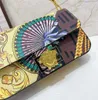 Bolsa feminina famosa sobre o ombro, bolsa pequena com aba transversal, bolsa mensageiro para desenho colorido, bolsa de noite de borboleta, bolsa feminina de 26cm