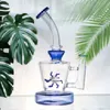 Glass Bong Windmill Spin Water Pipe Pyrex Hookah Percolator Bubbler rökrör filter med 14 mm manlig tobakskål
