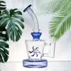 Bong in vetro Mulino a vento Spin Pipa ad acqua Pyrex Narghilè Percolatore Gorgogliatore Tubi per fumatori Filtro con ciotola per tabacco maschio da 14 mm