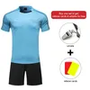 Anpassade mens fotbollsdomare tröjor skjorta sätter flera färg valfri domare andas fotbollsdomare uniformer 240306