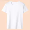 T-shirt Femme O Cou Blanc Top Femmes 2022 Été Casual T-shirt Basic Fleur Couleur Lettre Nom Motif Imprimer Court Sle Tops Dames Vêtements L24312