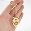 Porte-clés Lanyards Awesome Lion Tiger Head Pendentif en acier inoxydable Porte-clés pour hommes Hip Hop Superbe accessoire Style gothique Anniversaire Amulette Bijoux ldd240312