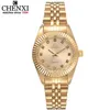 Montres-bracelets CHENXI Marque Top Luxe Dames Montre En Or Femmes Horloge Dorée Femme Robe Strass Quartz Montres Étanches Femini249M