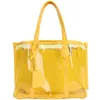 透明バッグの女性S新しい2024ファッションキャンディーゼリー大容量防水ビーチハンドバッグ240312