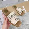 Slippers Wooden fashionable slippers for comfortable and casual sandals one line soft round toe cuffsH240312