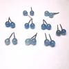 Stud Earrings Natural Aquamarine Ball For Women 925 Silver Healing Gem Party Wedding Jewelry Gifts Drop