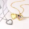 U7 Stainless Steel Custom Po Heart Locket Necklace for Woman Personalized Family Picture Laser Engrave Memorial Jewelry 240305