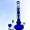 16.5 tum Big Bong Heady Water Pipe Typiska vattenpipor Bubble Beaker Ice Pinch Glass Bong With Glass Bowl 18mm Female Joint GB1218