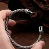 Bangle Creative Double Snake Head Bracelet For Women Men Stainless Steel Animal Bangle Personality Punk Fashion Party Jewelry Gifts ldd240312