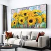 Målningar stor storlek handgjorda oljemålning abstrakt solros på duk modern väggkonst hem dekorera handmålad tjock bild315l