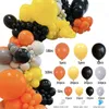 Konstruktionsfödelsedagsballonger Garland Kit Orange Yellow Black Grey Boys Kid 1st Baby Shower Party Decorations 240226