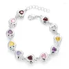 Charm Bracelets Silver Color Heart-shaped Bracelet With Austrian Crystal Jewelry Luxury Romantic Gift For A Woman Global