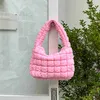 HBP Non-Brand 2024 Wholesale New Korean Style Pleated Nylon Hobo Mini Hand Bag Womens Trend Clutch Plaid Macaron Color Puff Cloud Handbag