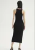 2024 Summer Korean Slim Knitted Vest Dress Women Sleeveless Solid Pencil Long Dresses designer Fashion Elegant Ladies Vestido Mujer