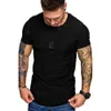 Hommes bambou noeud coton col rond à manches courtes jeunesse mode d'été décontracté course sport mince populaire T-shirt