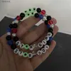 Bärade handgjorda stjärnflickor pojke armband för hiphop party 8mm akrylpärlor bokstäver lysande stjärna kvinnor män armband grossist smycken24213